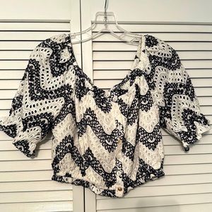 Aqua Brand Eyelet Crop Top size M